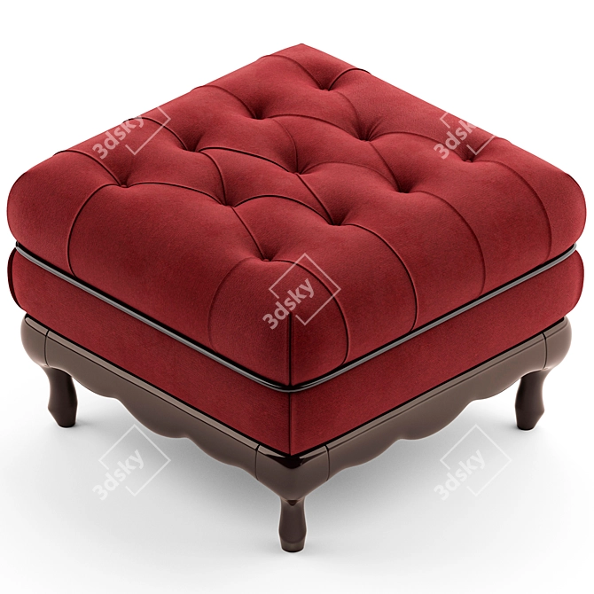 Bruno Zampa Fly Capitonne Pouf: Red and Black 3D Model with Vray and Corona Materials 3D model image 2