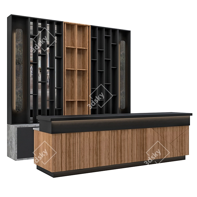 Modern Restaurant Bar Zone 3D model image 1