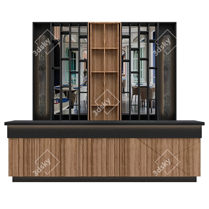 Modern Restaurant Bar Zone 3D model image 2