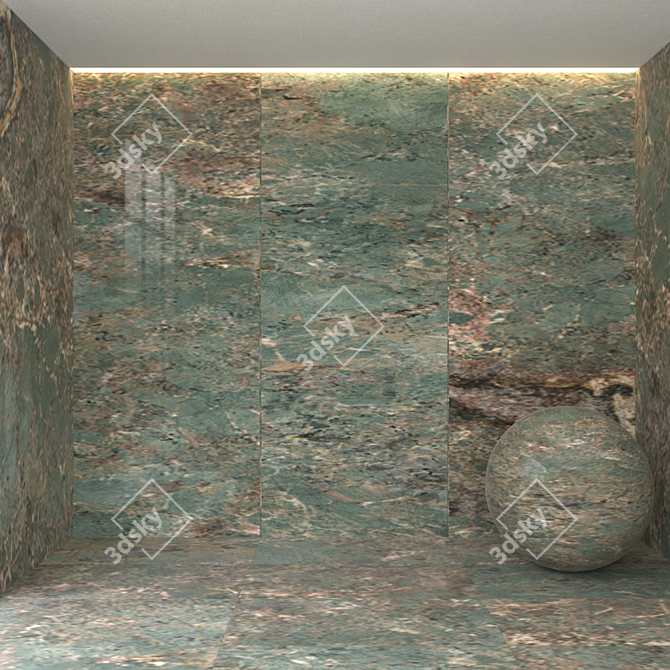 Elegant Amazonite Marble Tile 3D model image 1