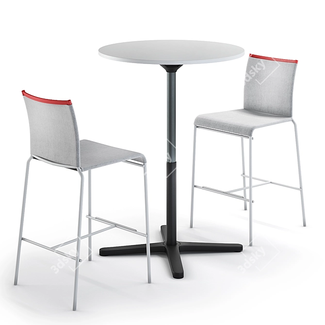 Vitra Super Fold & Web High Bar Set 3D model image 3