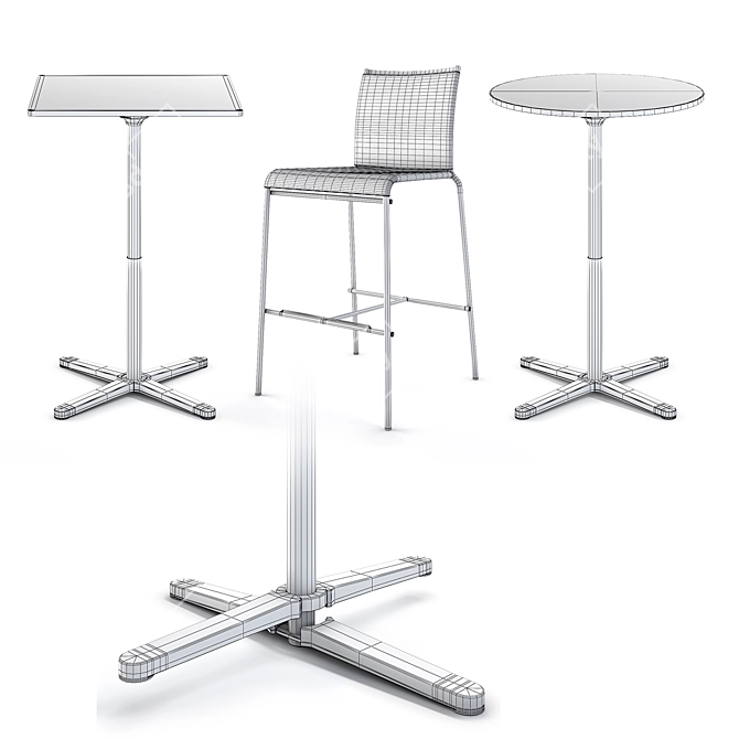 Vitra Super Fold & Web High Bar Set 3D model image 5