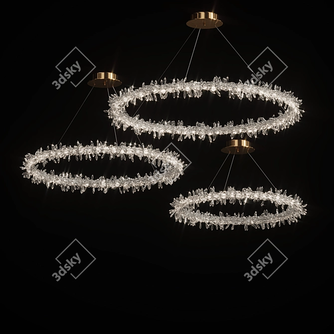 Glamorous Crystal Ring Chandelier 3D model image 1