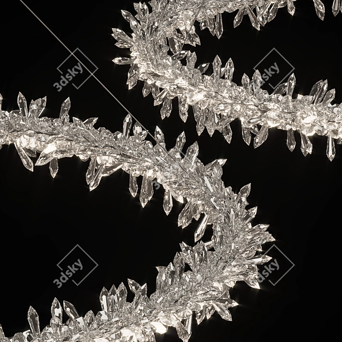 Glamorous Crystal Ring Chandelier 3D model image 5