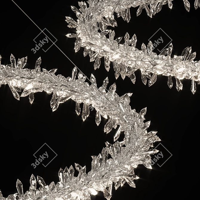 Glamorous Crystal Ring Chandelier 3D model image 6