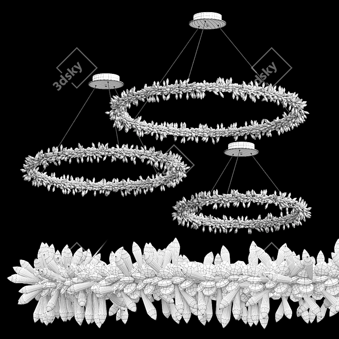 Glamorous Crystal Ring Chandelier 3D model image 7