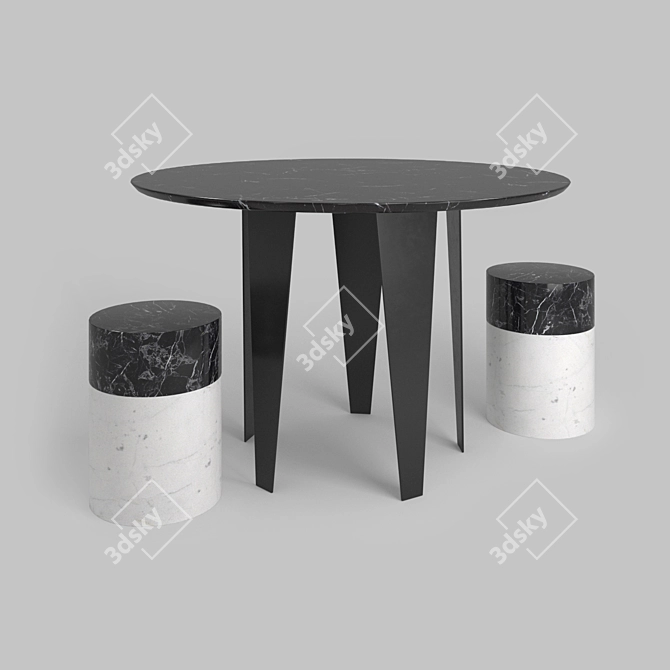 Elegant Grafton Dining Set 3D model image 1