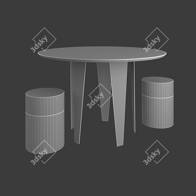 Elegant Grafton Dining Set 3D model image 2