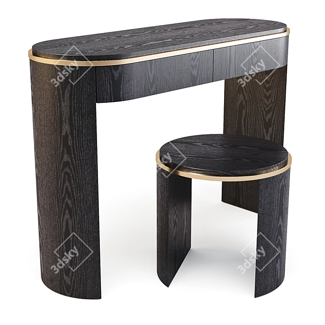 Modern Design with a Retro Twist: Bower Step Console Table 3D model image 1