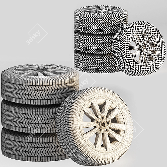 Rugged Land Cruiser Tires 3D model image 3