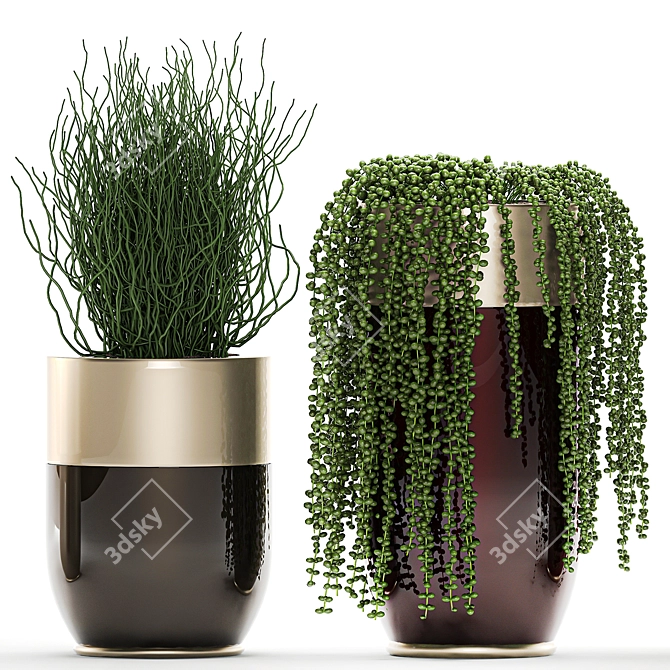 Green Oasis Collection: Exotic Plants in Godwin Longhi Luxury Planter 3D model image 3