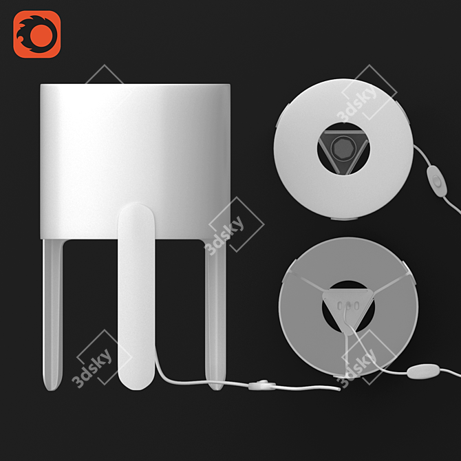 Futuristic Spaceship Table Lamp 3D model image 8