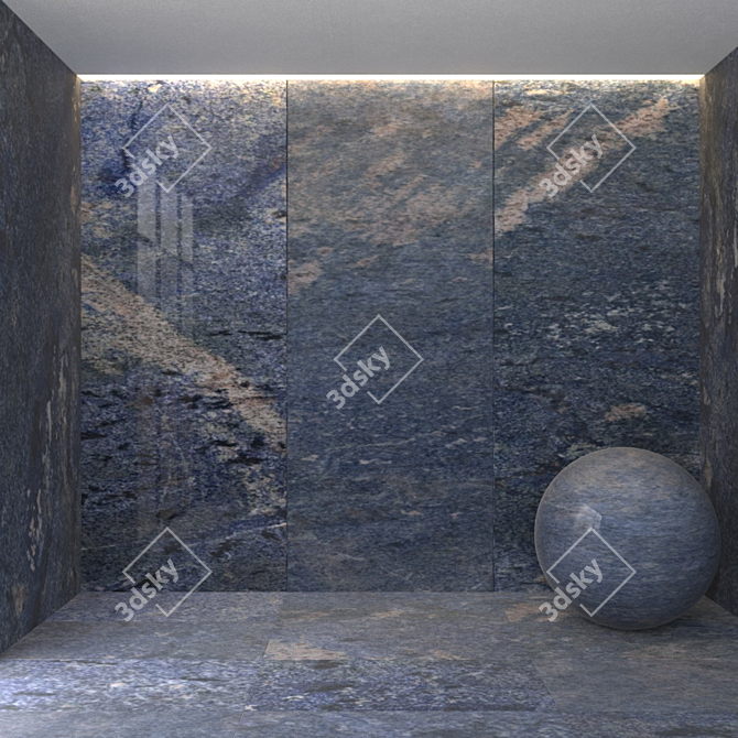 Elegant Blue Bahia Marble Tile 3D model image 1