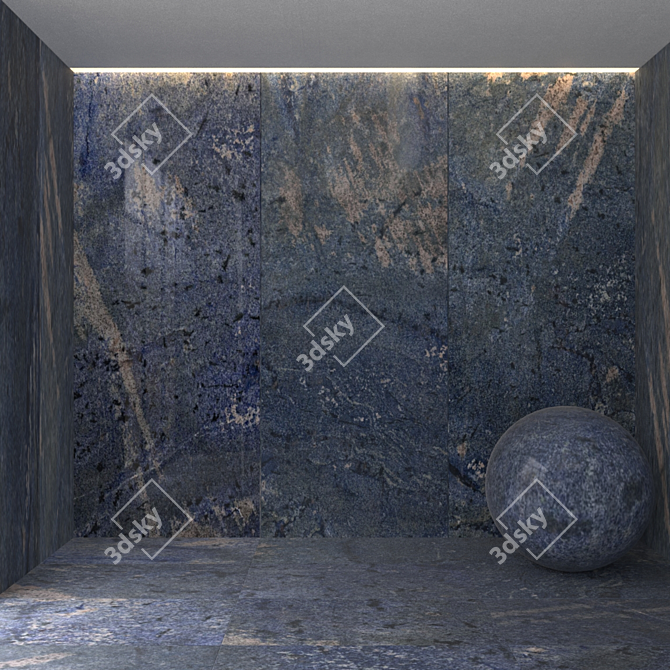 Elegant Blue Bahia Marble Tile 3D model image 2