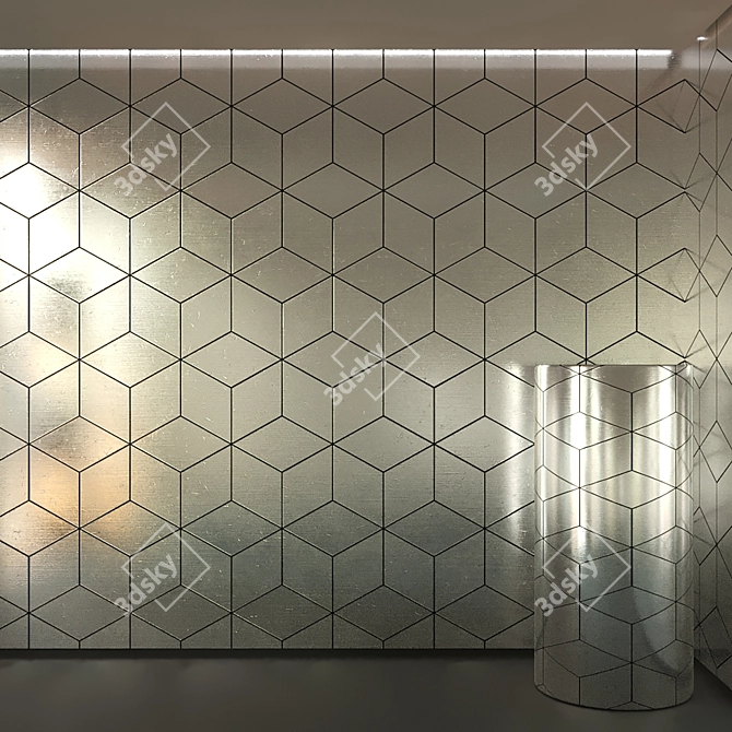 Seamless Metal Panel: Reflective, Textured & Eye-Catching 3D model image 1