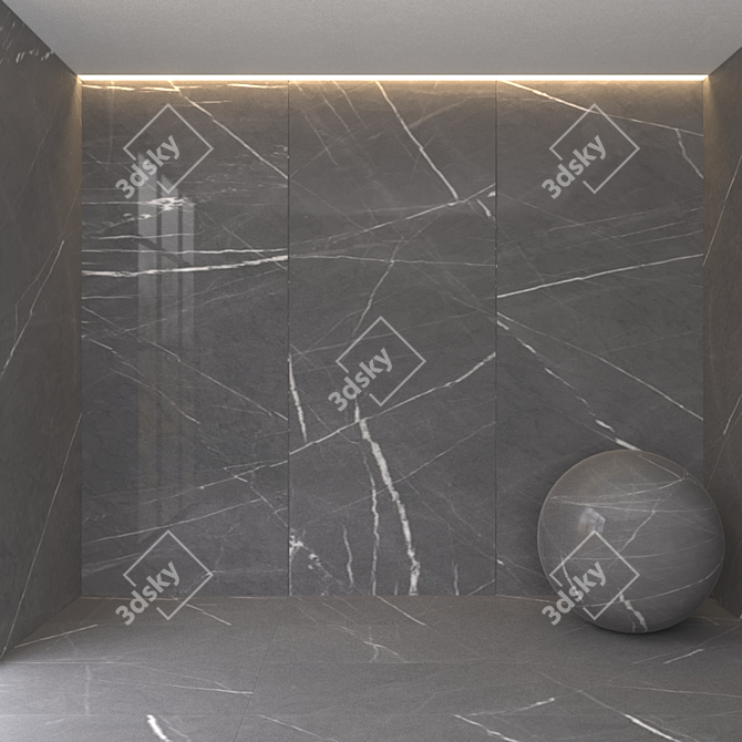 Graphite Marble Tiles - Modern Floor Design 3D model image 1