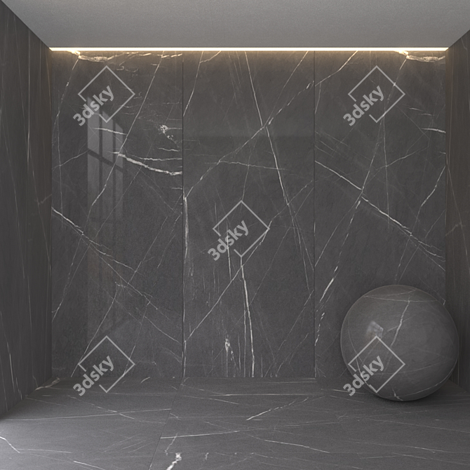 Graphite Marble Tiles - Modern Floor Design 3D model image 2