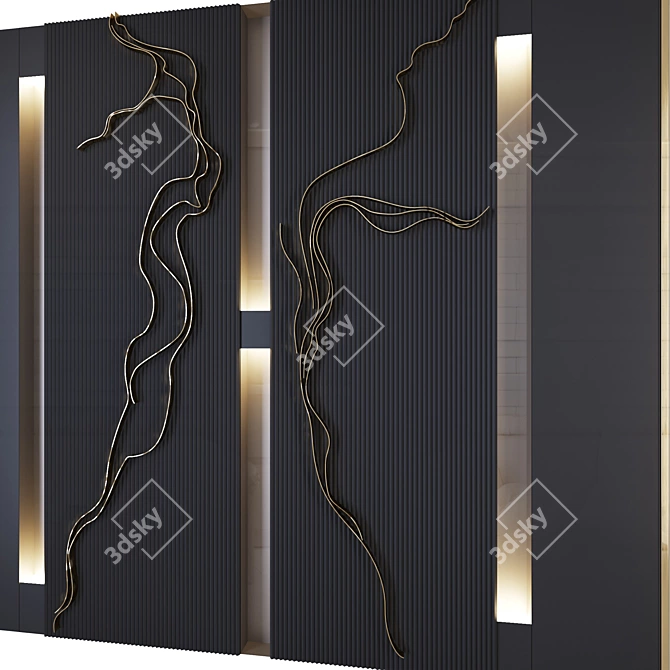 Wave_Steel_Decor_SVblack 3D model image 2