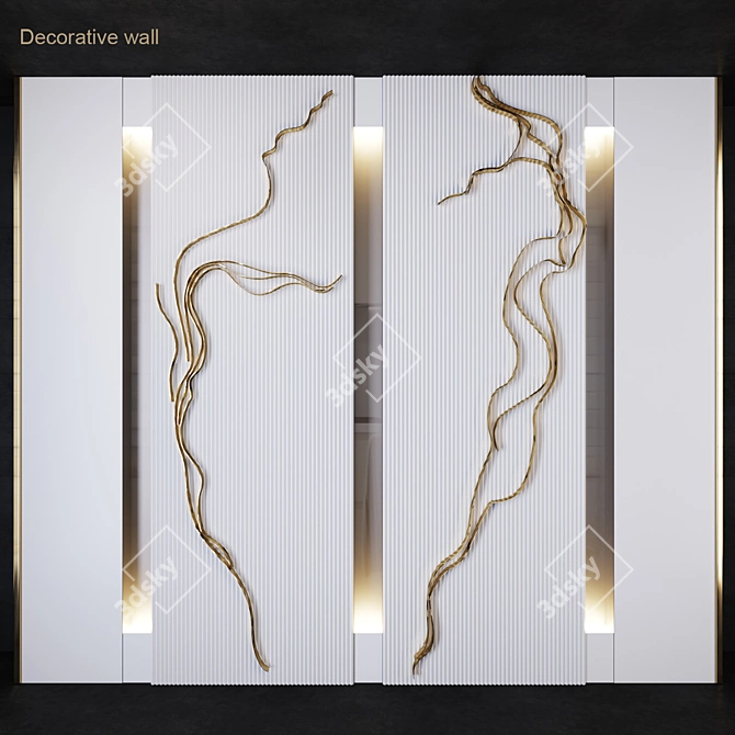 Waveform Decor Wall - SV White 3D model image 1