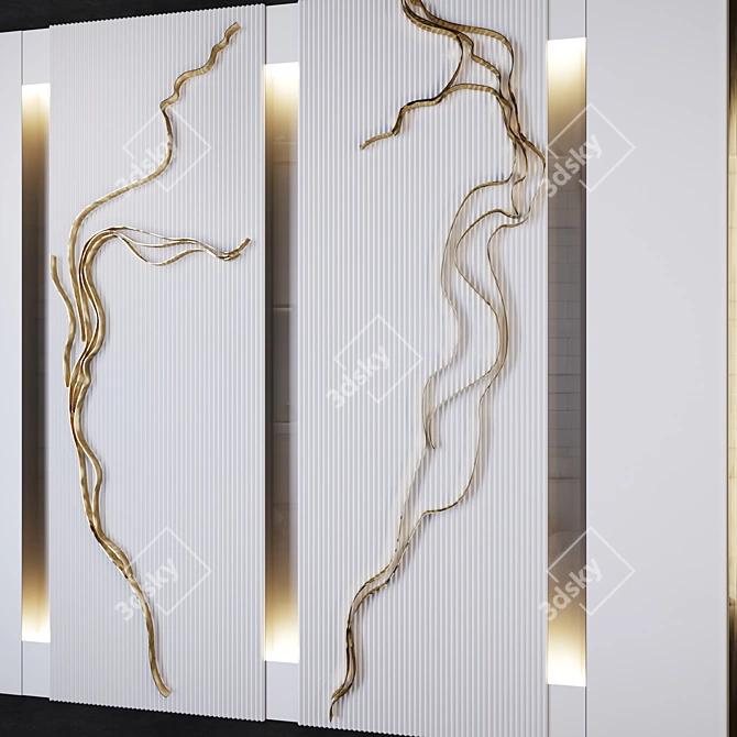 Waveform Decor Wall - SV White 3D model image 2