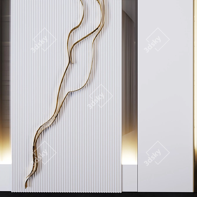 Waveform Decor Wall - SV White 3D model image 3