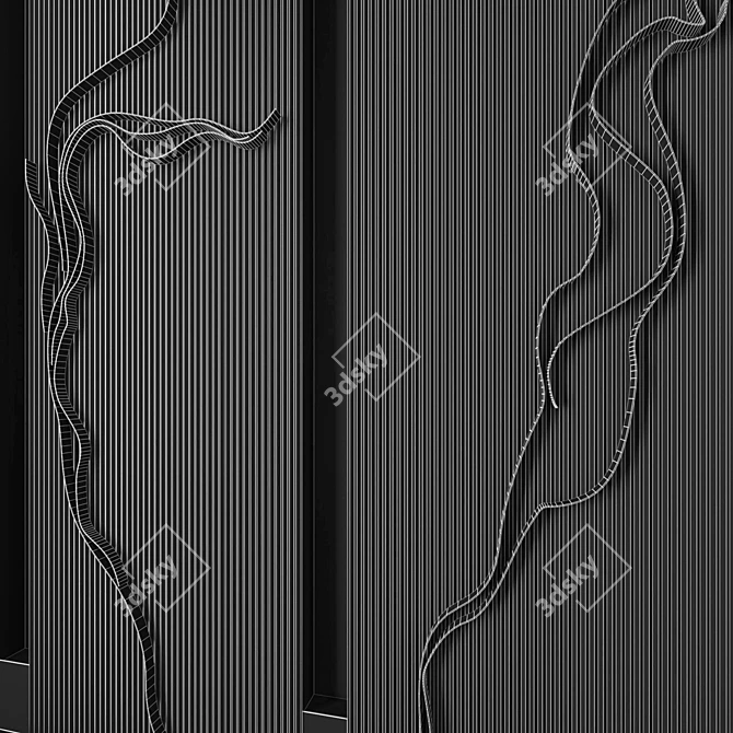 Waveform Decor Wall - SV White 3D model image 4