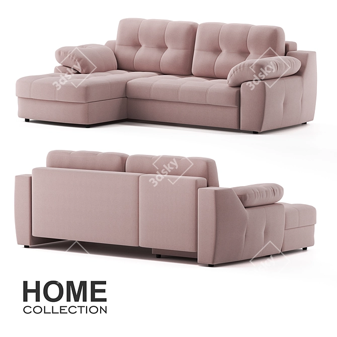 Naice 07 Pink Skai Canape: 174x264x99 cm 3D model image 1