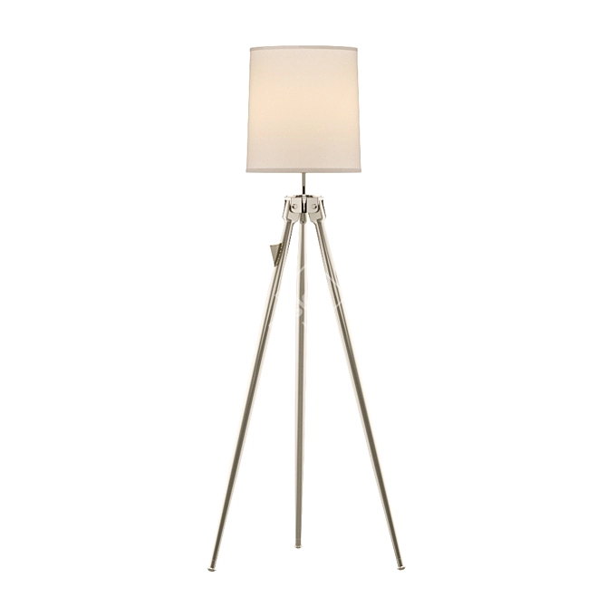 Sophisticated Surveyor Silver Floor Lamp 3D model image 1