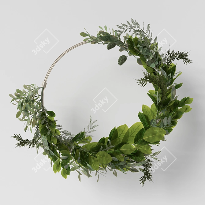 Natural Green Leaf Ring 3D model image 1