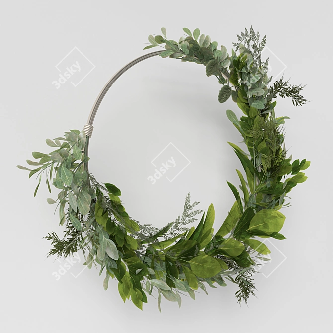 Natural Green Leaf Ring 3D model image 2