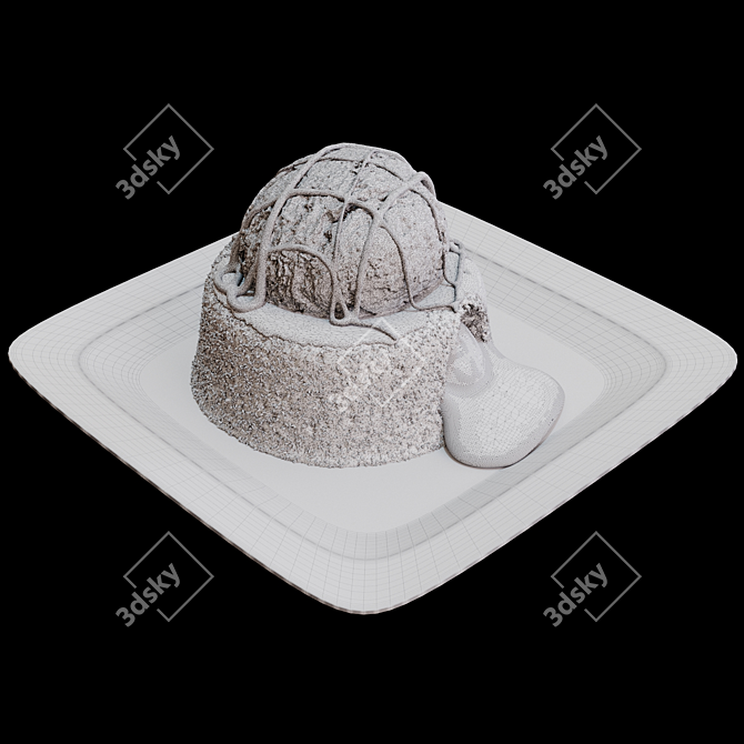 Decadent Chocolate Lava Cake 3D model image 3