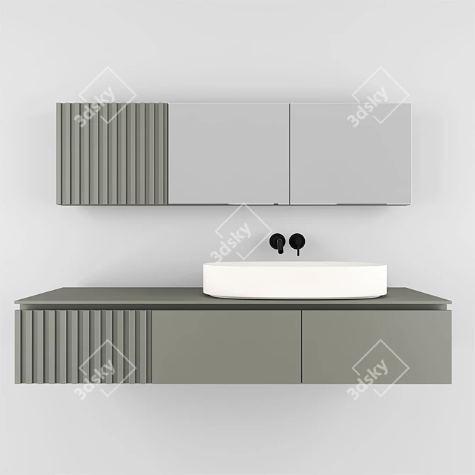 Sleek and Stylish Modern Bathroom Furniture 3D model image 1