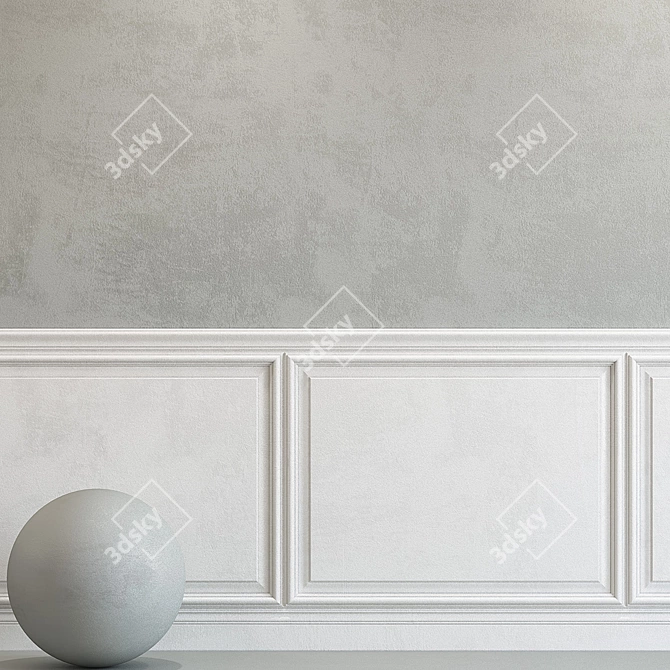 Elegant Molded Plaster: Pantone 11-4201 Cloud Dancer 3D model image 2