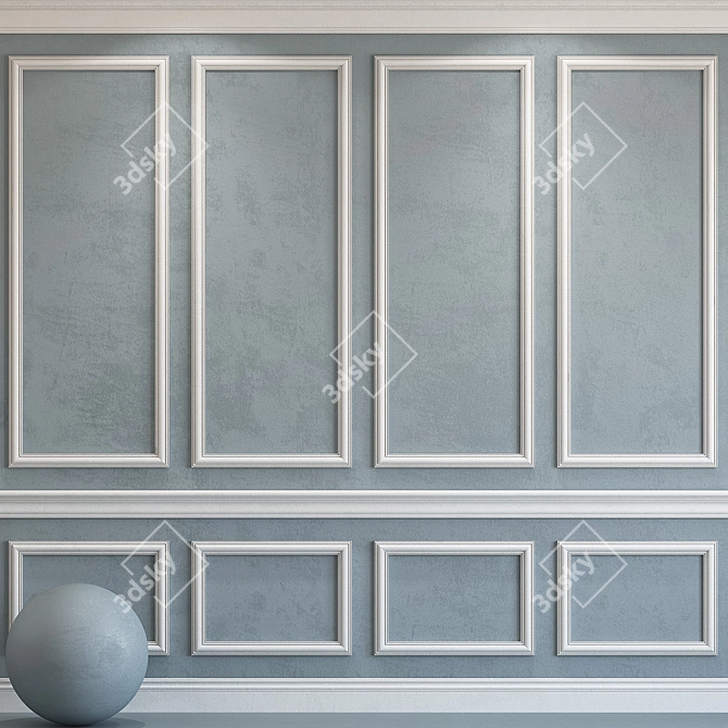 Elegant Moulding-Enhanced Plaster 3D model image 1