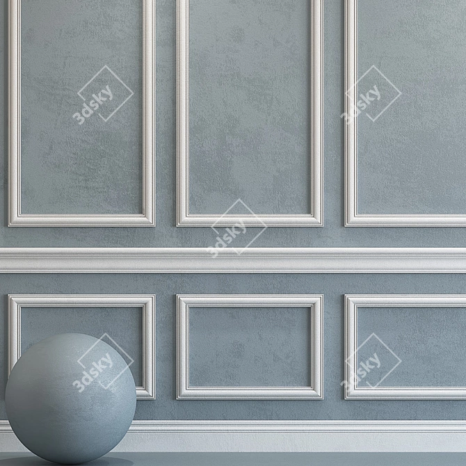 Elegant Moulding-Enhanced Plaster 3D model image 2