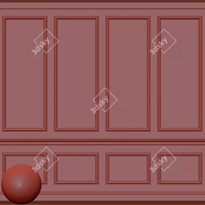 Elegant Moulding-Enhanced Plaster 3D model image 3