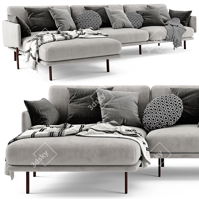 Modern Bonaldo Structure Chaise Longue Sofa 3D model image 1