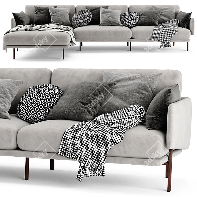 Modern Bonaldo Structure Chaise Longue Sofa 3D model image 2