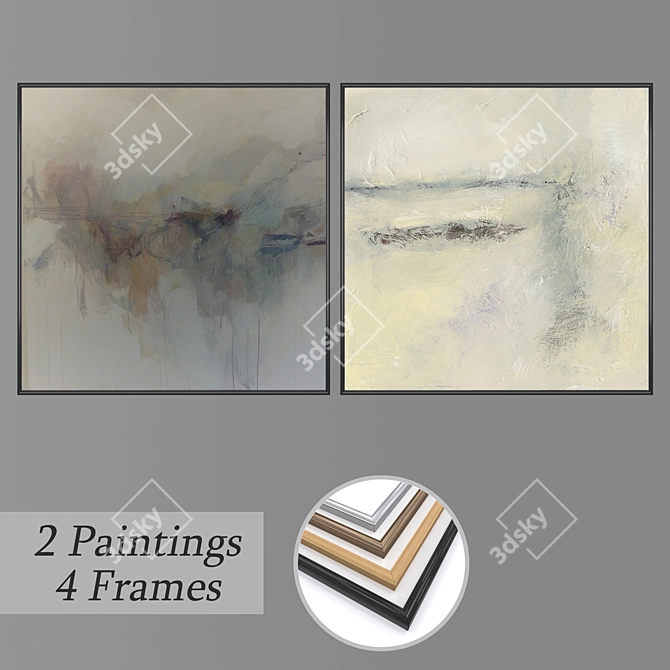 Elegant Wall Art Set 3D model image 1