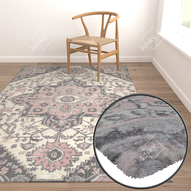 Title: Versatile High-Quality 3-Piece Carpet Set 3D model image 5