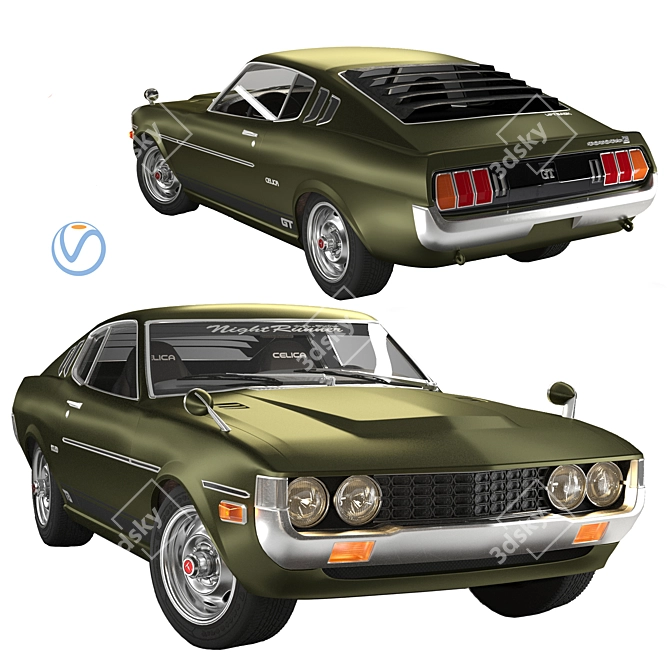 Sleek Toyota Celica Liftback VRAY 3D model image 1