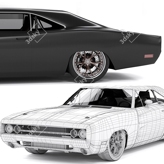 Legendary Dodge Charger: Classic Elegance 3D model image 5