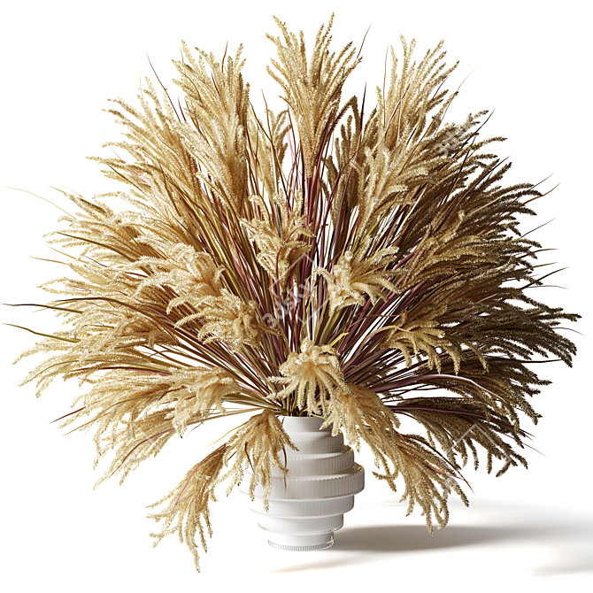 Ethereal Dry Grass Bouquet 3D model image 1