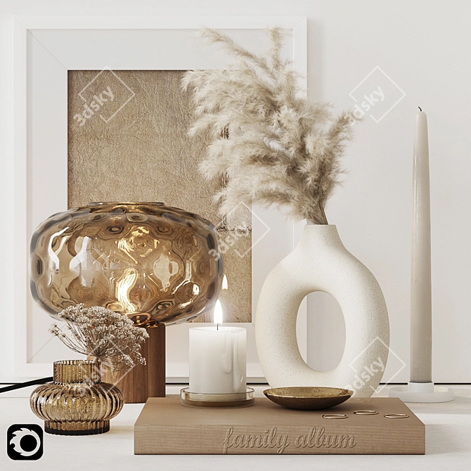 Elegant Home Decor Set 3D model image 1