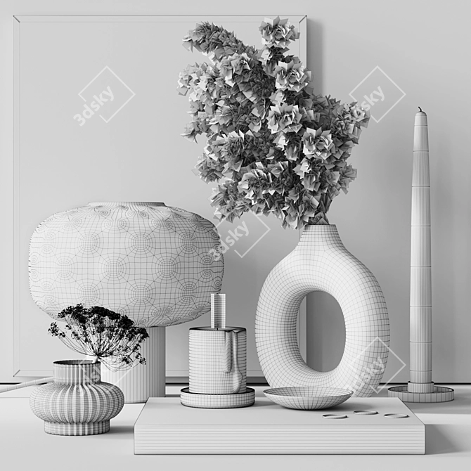 Elegant Home Decor Set 3D model image 4