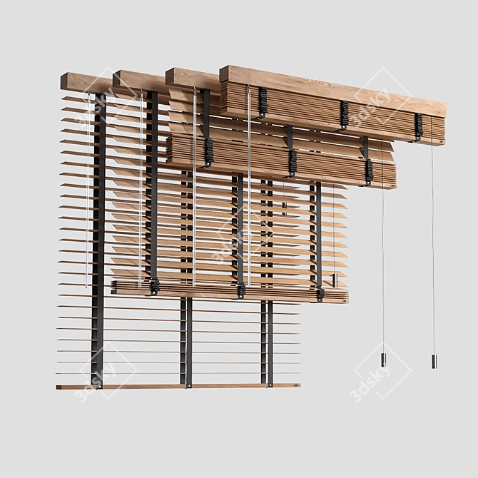 Wooden Venetian Blinds Collection 3D model image 3