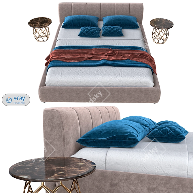 Modern Lema WARP Bed Set 3D model image 3