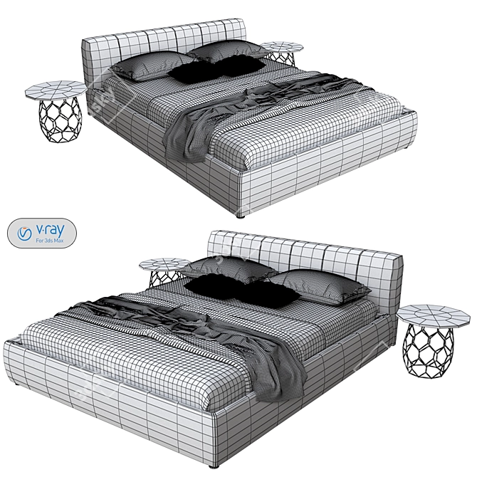 Modern Lema WARP Bed Set 3D model image 4
