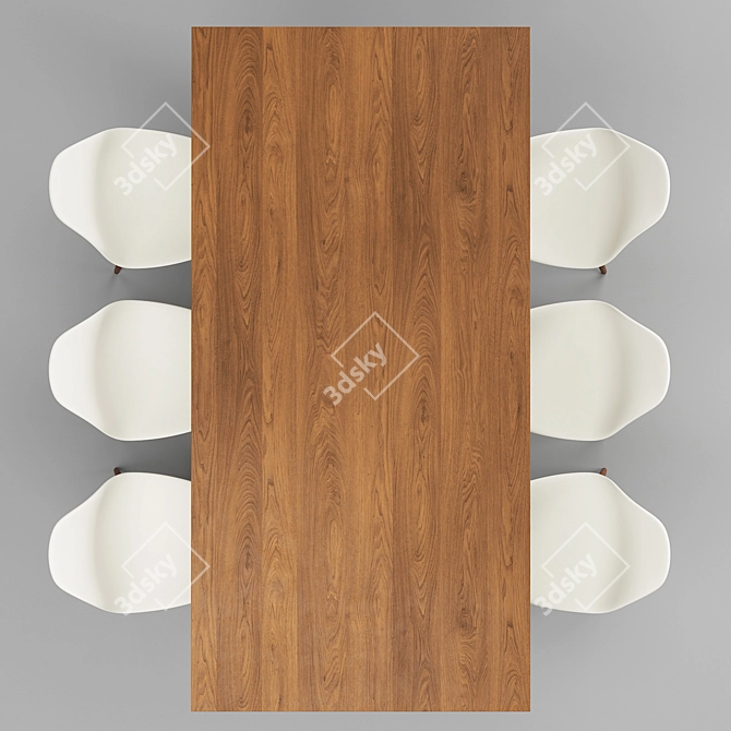 Modern Dining Table Set with Chairs 3D model image 2