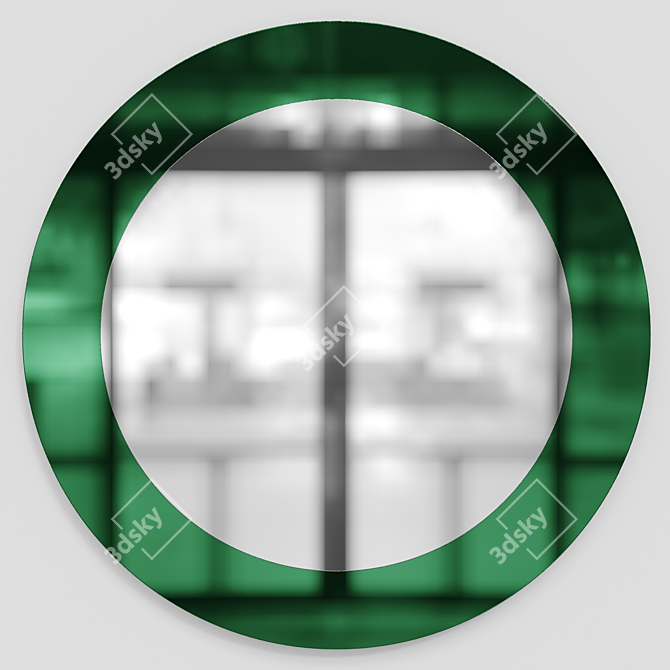 Elegant Round Decor Mirror 3D model image 1